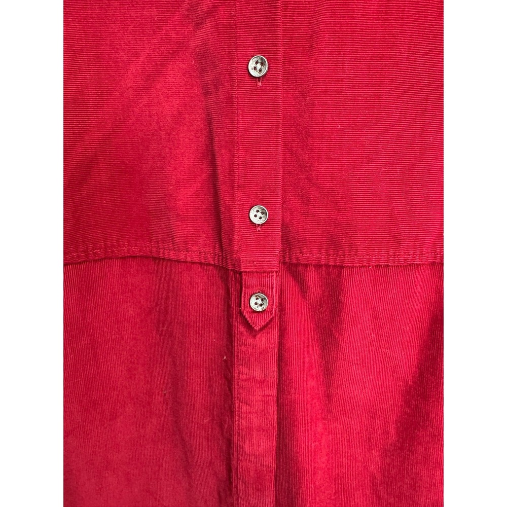 J. Jill Button-Up Corduroy Shirt‎ Women's Petite Medium Red Lightweight Collared - Picture 7 of 10
